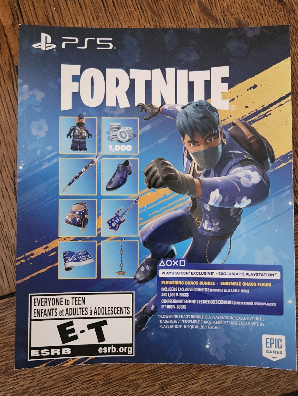 PS5 Exclusive Fortnite Flowering Chaos Code Card